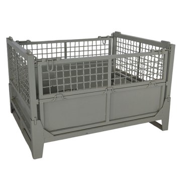Turnover Storage Box for Warehouse Logistics | Stackable Steel Bin